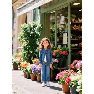 Gap × Cult Gaia Kids Asymmetrical Denim Jacket Size Large, kids 10